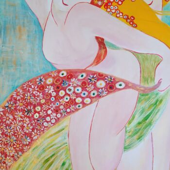 Painting titled "Danza della primave…" by Julienne Julie, Original Artwork, Acrylic Mounted on Cardboard