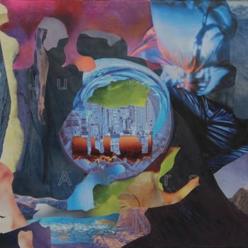 Collages titulada "Eruption" por Juliette Agabra, Obra de arte original