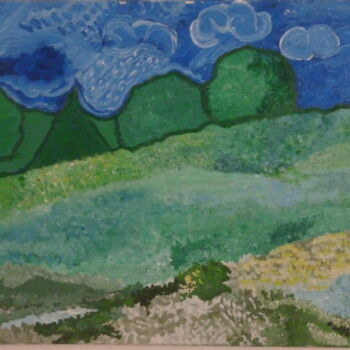 Painting titled "Campagne.jpg" by Juliette Jouanny, Original Artwork, Acrylic