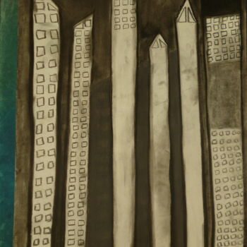 Drawing titled "Paris La Défense" by Juliette Jouanny, Original Artwork