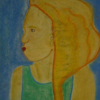 Drawing titled "Portrait" by Juliette Jouanny, Original Artwork, Chalk