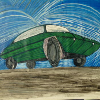 Dibujo titulada "Prototype automobil…" por Juliette Jouanny, Obra de arte original