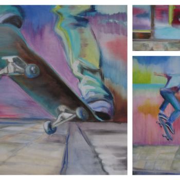 Peinture intitulée "Skatemosaic" par Juliette Rousseau, Œuvre d'art originale