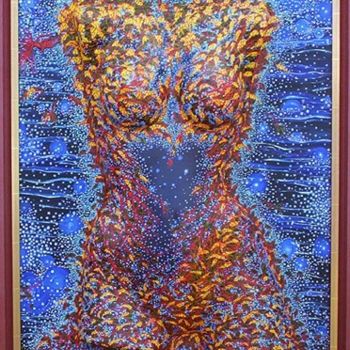 Painting titled "FEMININ SACREE" by J.Villar, Original Artwork