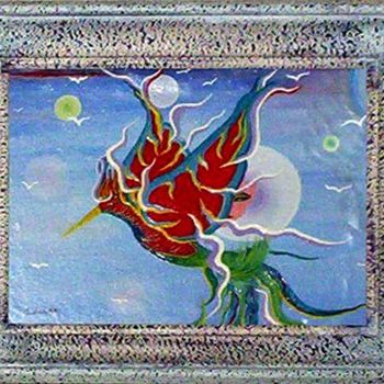 Painting titled "LE PHOENIX" by J.Villar, Original Artwork