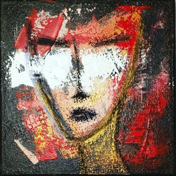 Painting titled "Aveuglement" by Julie Verhague, Original Artwork, Acrylic Mounted on Wood Stretcher frame