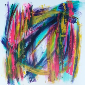 Картина под названием "Boomerang" - Julie Verhague, Подлинное произведение искусства, Акрил Установлен на Деревянная рама дл…