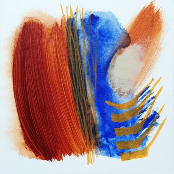 Картина под названием "Plume" - Julie Verhague, Подлинное произведение искусства, Акрил Установлен на Деревянная рама для но…