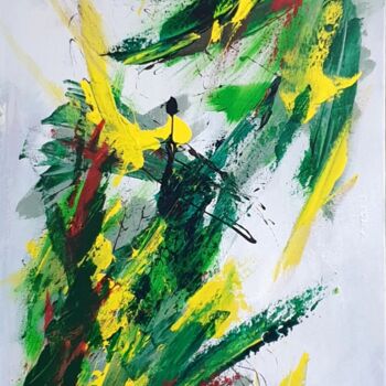 Pintura titulada "Jungle birds" por Julie Verhague, Obra de arte original, Acrílico Montado en Bastidor de camilla de madera