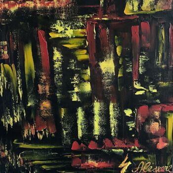 Картина под названием "The Red and the Bla…" - Julija Aleskere, Подлинное произведение искусства, Масло