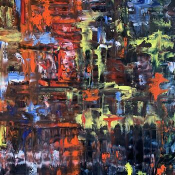 Картина под названием "МОЛНИЯ" - Julija Aleskere, Подлинное произведение искусства, Масло Установлен на Деревянная рама для…