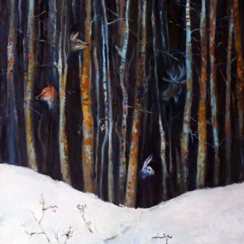 Malerei mit dem Titel "The misteries of fo…" von Julija Demenkova, Original-Kunstwerk, Öl