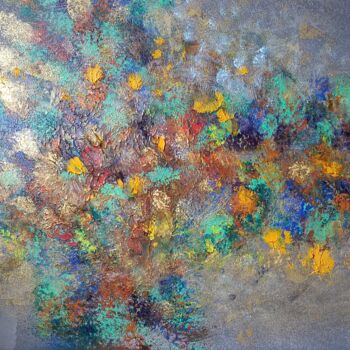 Malerei mit dem Titel "Blütenvirbel XXL (9…" von Julija Keil, Original-Kunstwerk, Acryl