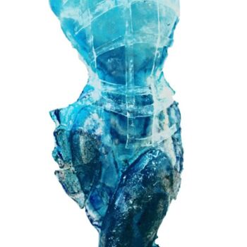 Sculpture intitulée "Blue act" par Julijana Voloder, Œuvre d'art originale, Verre