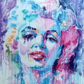 Pintura intitulada "Marilyn Monroe" por Julijana Voloder, Obras de arte originais, Acrílico Montado em Armação em madeira