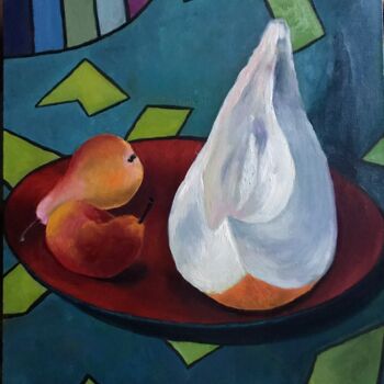 Painting titled "Melon" by Iuliia Klimenkova, Original Artwork, Oil