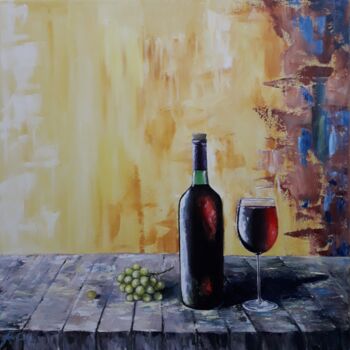 Peinture intitulée "Vinho com uva" par Julio Cesar, Œuvre d'art originale, Acrylique