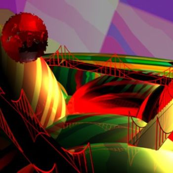 Картина под названием "мосты между нами" - Юлиус Подлас, Подлинное произведение искусства