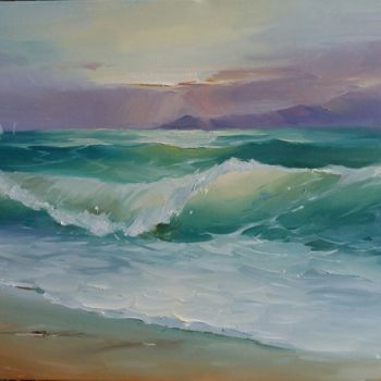 Malarstwo zatytułowany „Picture "Sea" nice…” autorstwa Julia Antsis, Oryginalna praca, Olej
