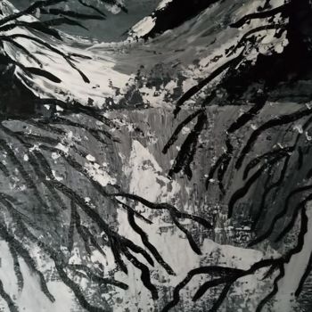 Peinture intitulée "montagne" par Julie Dumont, Œuvre d'art originale, Acrylique