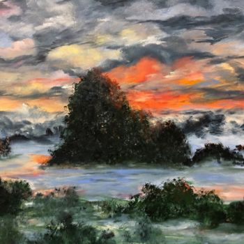 Картина под названием "Острова. Закат." - Анна Шкуратова, Подлинное произведение искусства, Масло