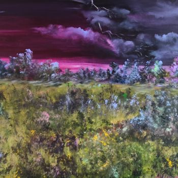 Картина под названием "Гроза в начале лета" - Анна Шкуратова, Подлинное произведение искусства, Масло