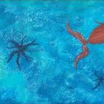 Painting titled "Poissons rouges" by Julym, Original Artwork, Oil