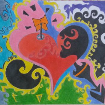 Peinture intitulée "Arte Abstrata - Cor…" par Junior Sabino, Œuvre d'art originale, Crayon