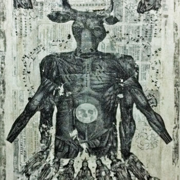 Malerei mit dem Titel "fritzlangmolochbulo…" von Jun-Jun Sta. Ana, Original-Kunstwerk