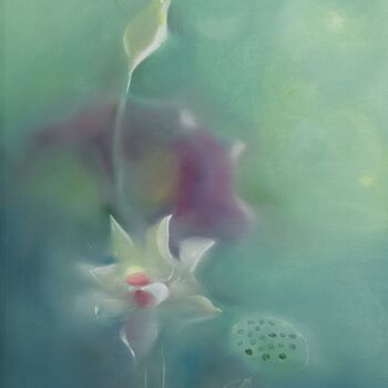 Painting titled "a flower" by Junyi Wang, Original Artwork, Oil