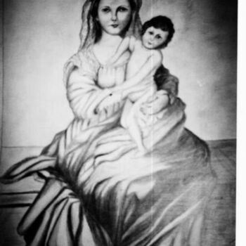 Pintura intitulada "N.Senhora com menino" por Jurandir Santana (Jussant), Obras de arte originais