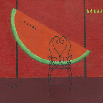 Painting titled "watermelon" by Jure Kralj, Original Artwork, Acrylic
