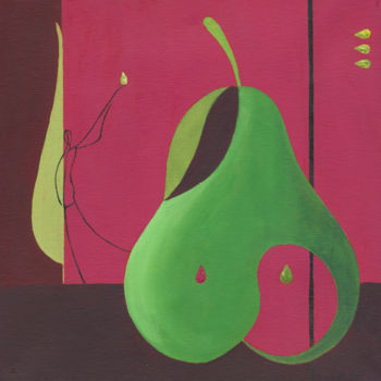 Painting titled "pear" by Jure Kralj, Original Artwork, Acrylic