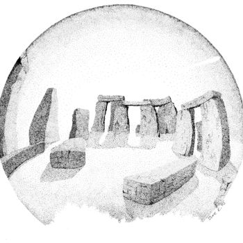 图画 标题为“stonehenge” 由Jure Kralj, 原创艺术品, 墨