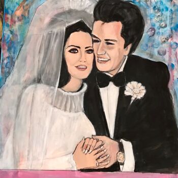 Pintura intitulada ""Hochzeit von Elvis…" por Jürgen Grafe, Obras de arte originais, Acrílico