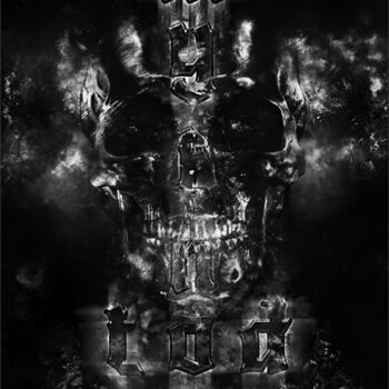 Digitale Kunst mit dem Titel "Mythos Tod Werk 1" von Jürgen Haffa (creator), Original-Kunstwerk, Fotomontage Auf Aluminium m…