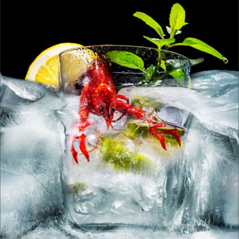 Photography titled "Vodka-frozen river" by Jürgen Haffa (creator), Original Artwork, Digital Photography Mounted on Aluminium