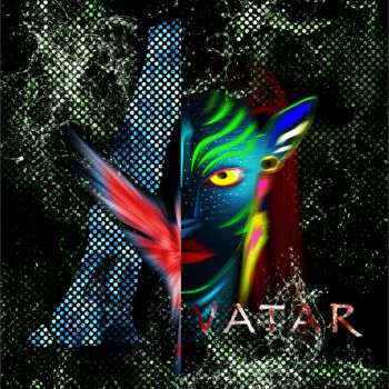 Arte digitale intitolato "Avatar" da Jürgen Haffa (creator), Opera d'arte originale, Fotomontaggio Montato su Alluminio