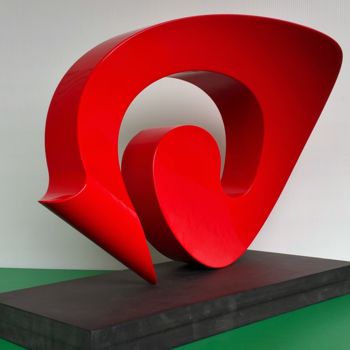 Sculpture intitulée "momentum M rouge" par Jurgen Liedel, Œuvre d'art originale, Techniques mixtes