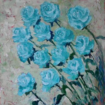Pintura intitulada "Evening Roses" por Juri Semjonov, Obras de arte originais, Óleo Montado em Armação em madeira