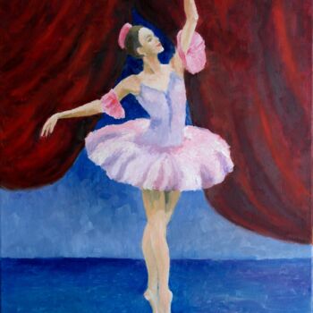 Painting titled "Ballet Dancer" by Juri Semjonov, Original Artwork, Oil Mounted on Wood Stretcher frame