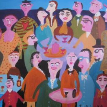 Painting titled "Happy people" by Detlev Jurkuhn, Original Artwork, Oil