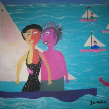 Painting titled "Sailing" by Detlev Jurkuhn, Original Artwork, Oil