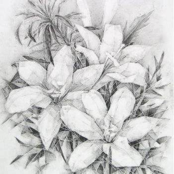 Drawing titled "The glass lily" by Kalashnikov Jury, Original Artwork, Other
