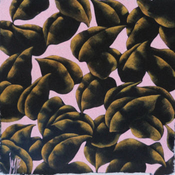 Schilderij getiteld "Feuilles jaunes" door Jusp, Origineel Kunstwerk, Acryl