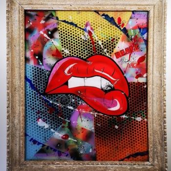 Painting titled "Kiss" by Julien Lemoine, Original Artwork