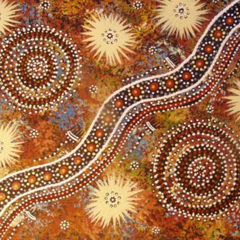 Painting titled "Hunting goanna & wa…" by Justin Ronberg, Original Artwork