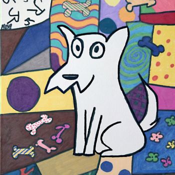 Painting titled "dogtess I" by Justin Russell, Original Artwork, Other