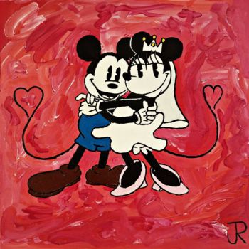Painting titled "Minnie&Mickey" by Justin Russell, Original Artwork, Acrylic