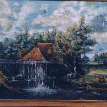 Painting titled "Old Mill (Stari mli…" by Justin Aleksandar Ristic, Original Artwork